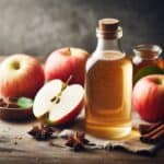 Aceto di mele fatto in casa con mele rosse fresche