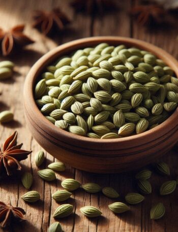 Semi di anice disposti in una ciotola, pronti per essere usati in cucina o infusi