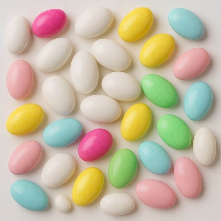 Confetti italiani di vari colori disposti su sfondo chiaro