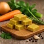Cubetti di dado da cucina con carota, sedano, cipolla e spezie