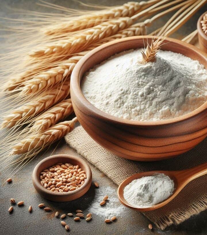 Farina 2 in ciotola con grano