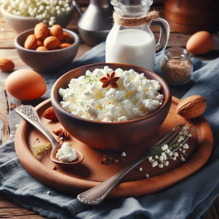 Fiocchi di latte freschi in una ciotola, pronti per essere gustati.