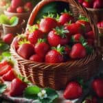 Fragole fresche e mature in un cestino, pronte per essere gustate.
