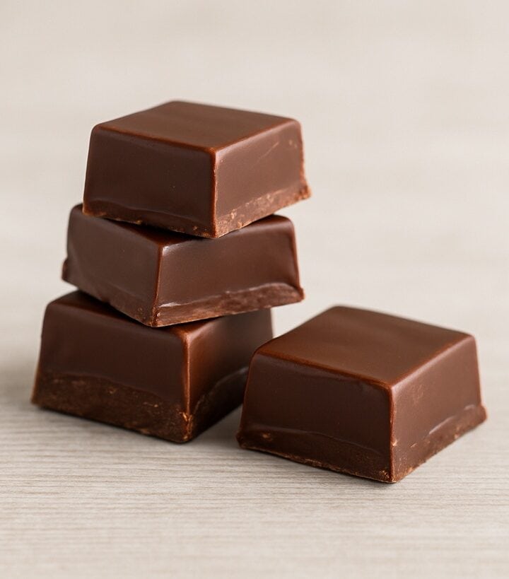Cioccolatini gianduia lucidi con interno alla nocciola
