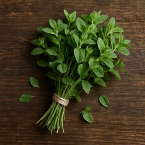 Mazzo di origano fresco, ideale per essere utilizzato in cucina per insaporire piatti.