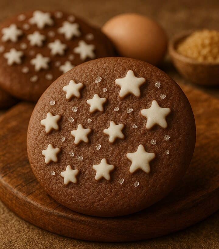 Biscotto Pan di Stelle in primo piano con altri biscotti sullo sfondo