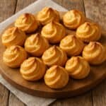 Pasta choux utilizzata per fare Bignè su tagliere rustico