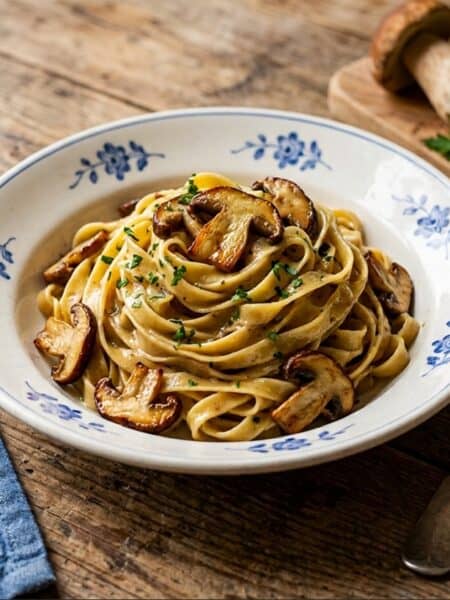 Tagliatelle ai funghi porcini cremose