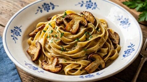 Tagliatelle ai funghi porcini cremose