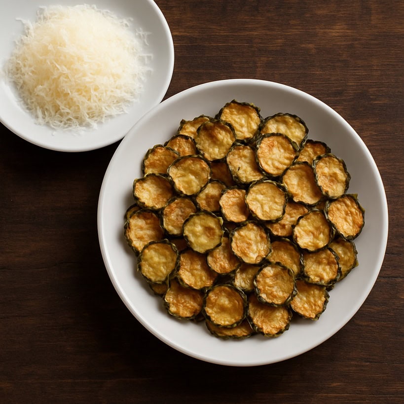 Zucchine fritte dorate e formaggio grattugiato indispensabili per fare gli spaghetti alla Nerano