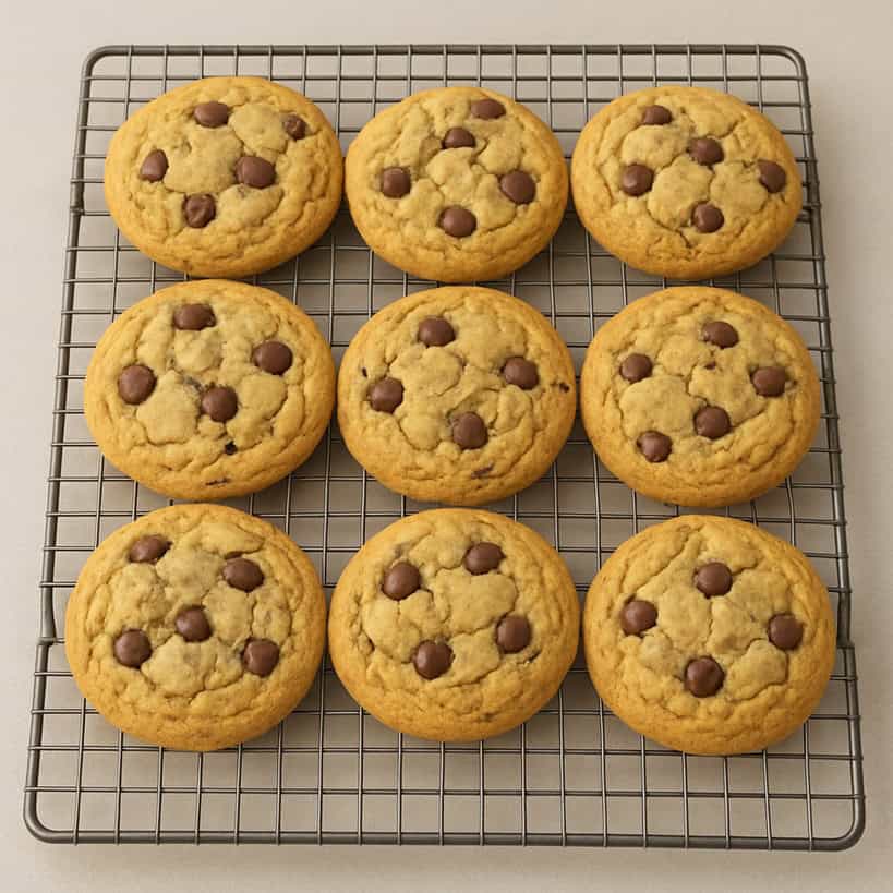 Biscotti Crumbl Cookies raffreddati su griglia prima di essere conservati
