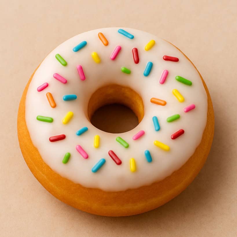 Donut singolo con glassa bianca