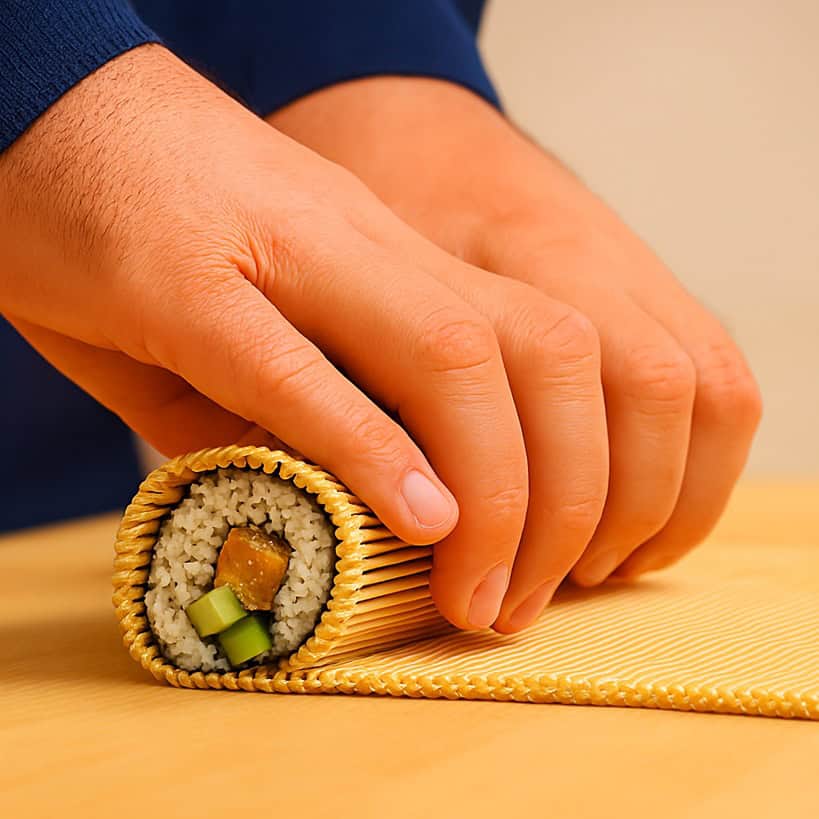 Arrotolamento e la sigillatura del rotolo di sushi