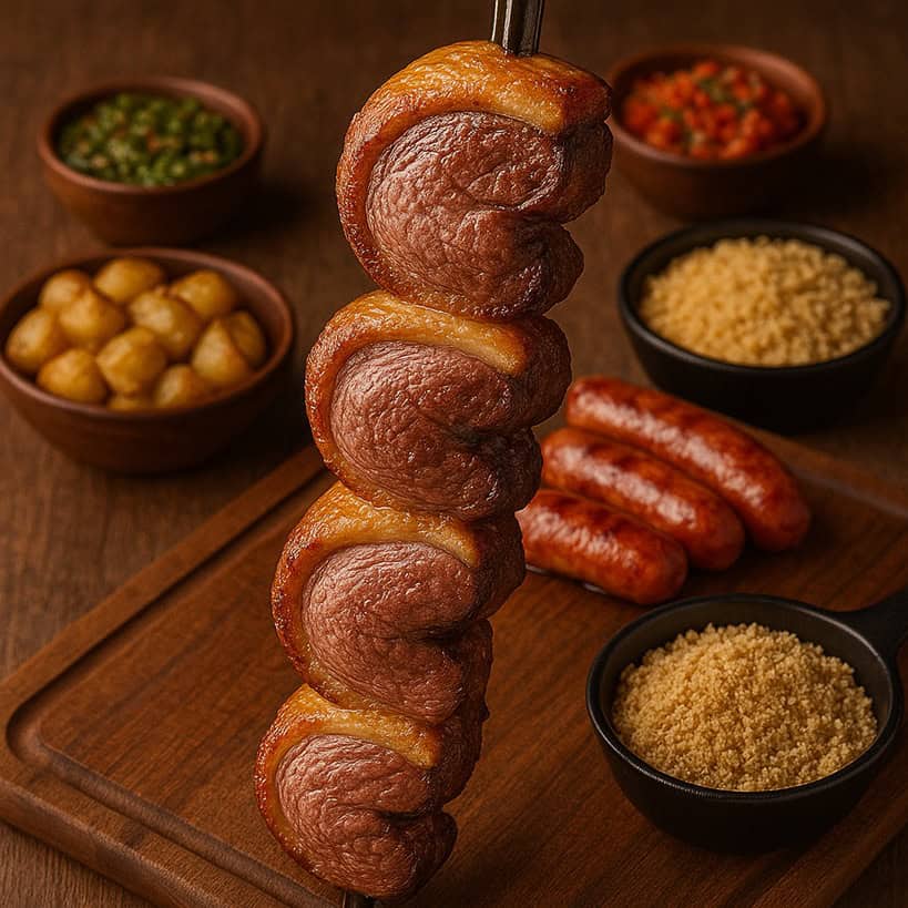 Churrasco brasiliano cotto su barbecue