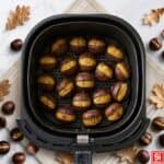 Castagne in friggitrice ad aria, arrostite con il guscio